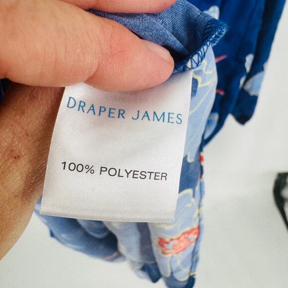 Draper James Blue Floral Tiered Long Sleeve Dress Size XL Romantic Bold - Picture 9 of 11